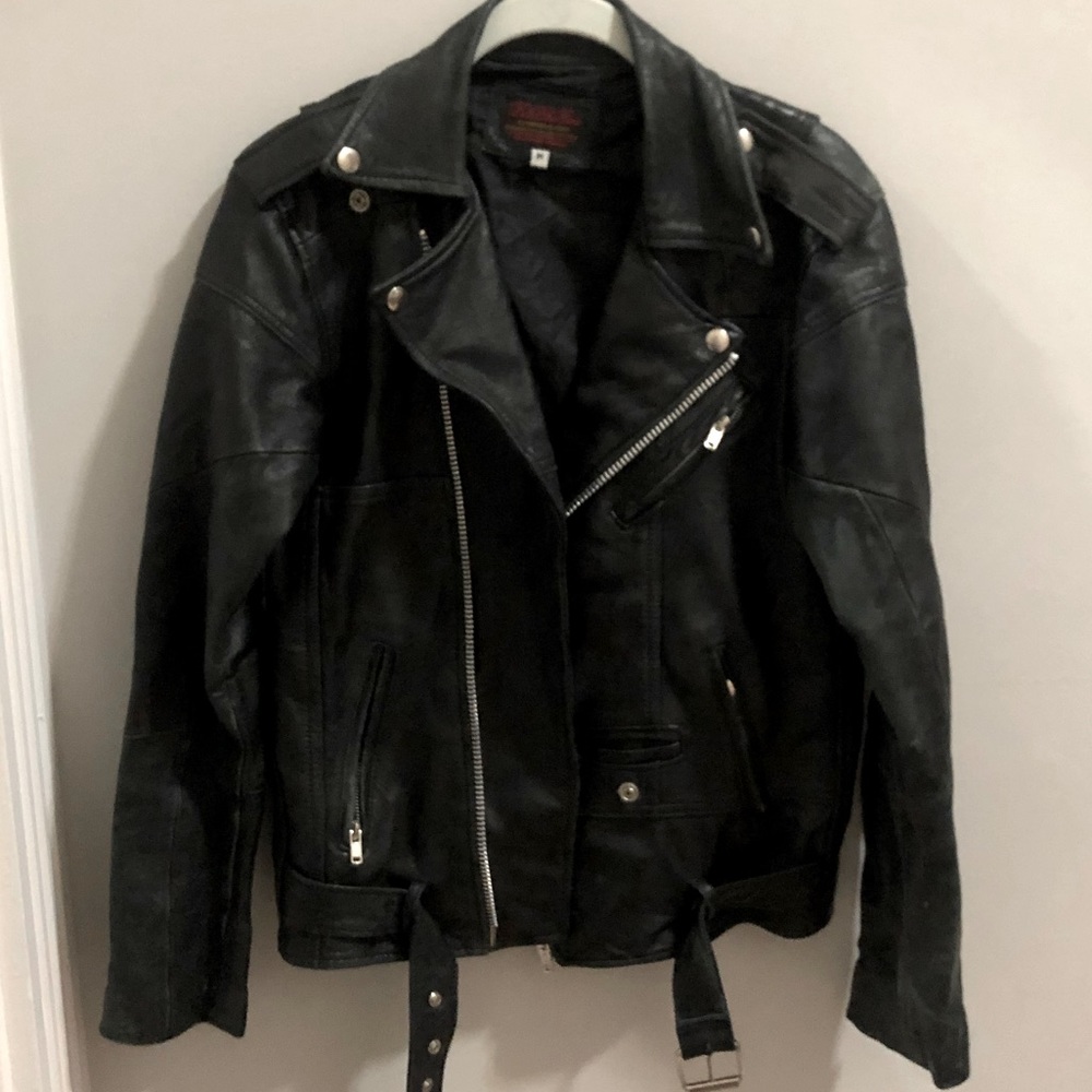 Pelechecoco black moto leather jacket